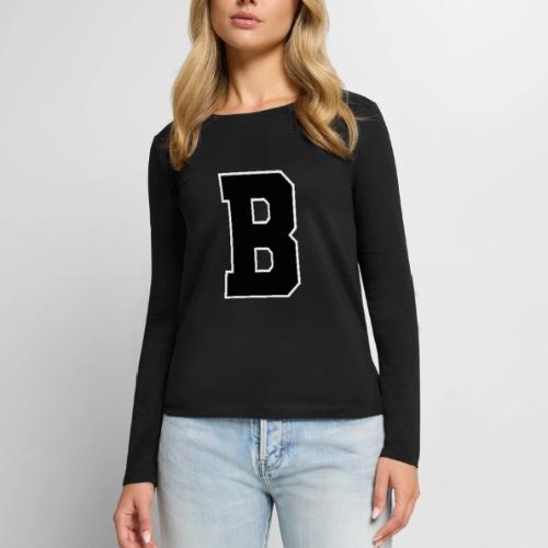 Varsity Letter B Athletic Alphabet Graphic - Women's Premium Slim Fit Long Sleeve T-Shirt