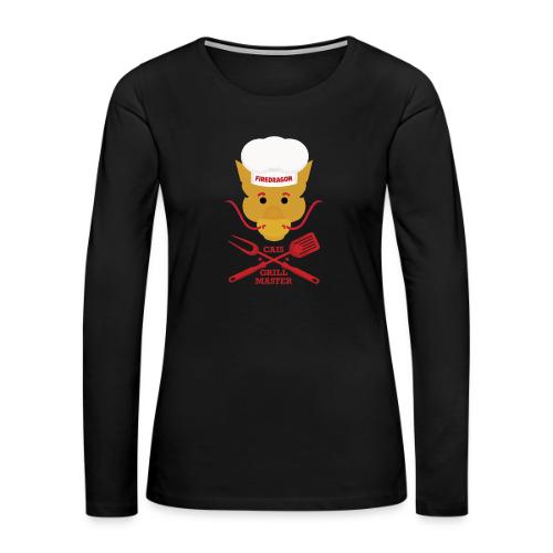 Firedragon Grill Master—Red Design - Women's Premium Slim Fit Long Sleeve T-Shirt