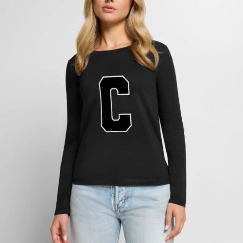 Varsity Letter C Collegiate Monogram - Women's Premium Slim Fit Long Sleeve T-Shirt
