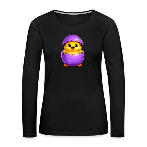 Easter Chick Purple - Women's Premium Slim Fit Long Sleeve T-Shirt