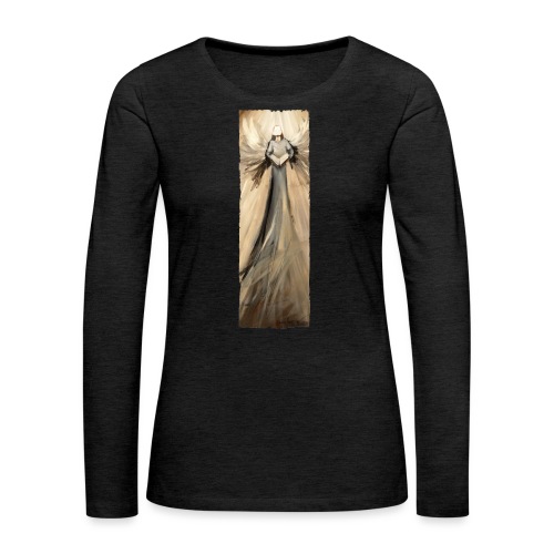 Long angel print_07_Ragge - Women's Premium Slim Fit Long Sleeve T-Shirt