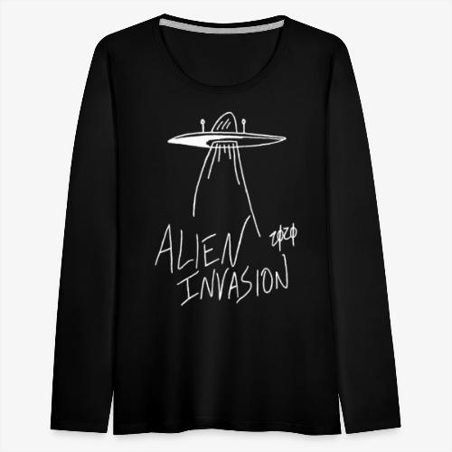 alien invasion inv - Women's Premium Slim Fit Long Sleeve T-Shirt