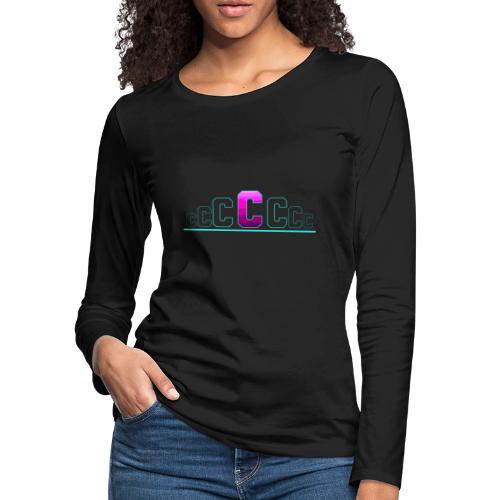 Letter C – Capital Varsity Alphabet Monogram - Women's Premium Slim Fit Long Sleeve T-Shirt