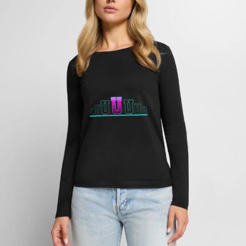 Letter U – Capital Varsity Alphabet Monogram - Women's Premium Slim Fit Long Sleeve T-Shirt