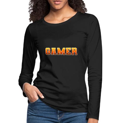 Gamer Varsity Gradient Design for Apparel - Women's Premium Slim Fit Long Sleeve T-Shirt