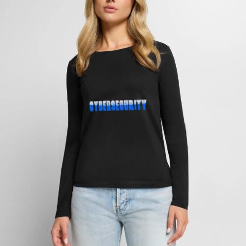 Cybersecurity Word Art Design - Women's Premium Slim Fit Long Sleeve T-Shirt