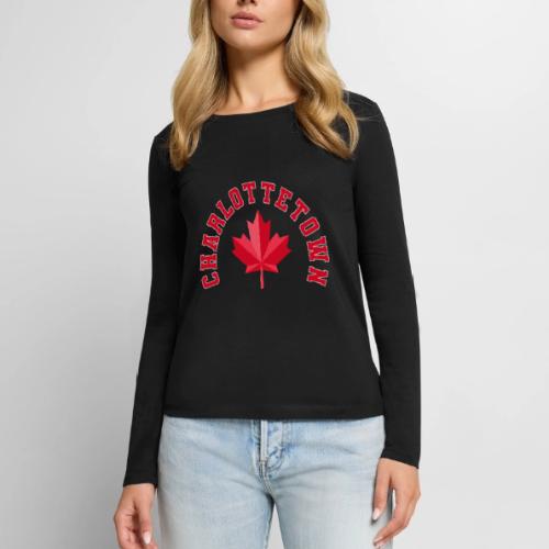 Charlottetown with maple leaf - Women's Premium Slim Fit Long Sleeve T-Shirt