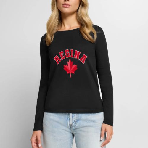 Regina with maple leaf - Women's Premium Slim Fit Long Sleeve T-Shirt