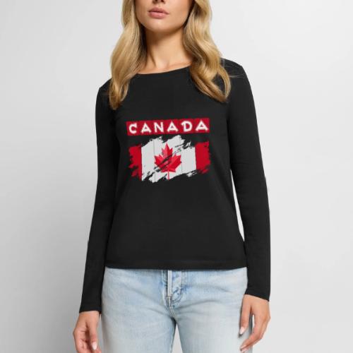 Canada, Inspired by the Canadian flag - Women's Premium Slim Fit Long Sleeve T-Shirt