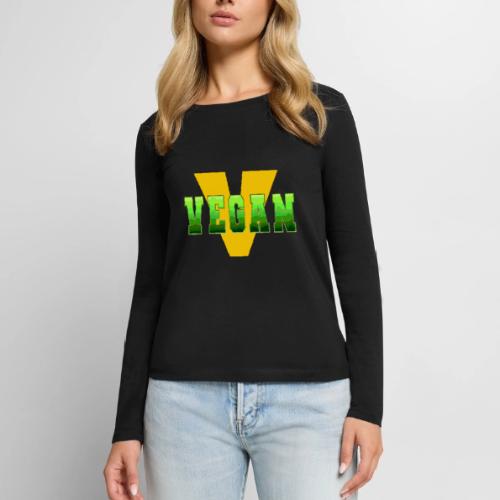 Vegan Energy V - Women's Premium Slim Fit Long Sleeve T-Shirt