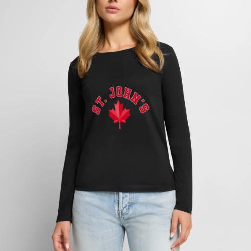St. John's with maple leaf - Women's Premium Slim Fit Long Sleeve T-Shirt