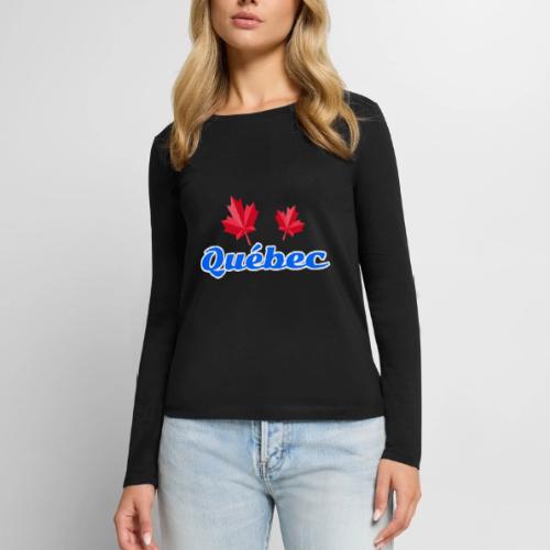 Québec with two red maple leaves - Women's Premium Slim Fit Long Sleeve T-Shirt