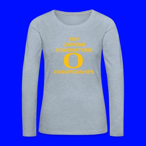 2187 UNIFORM COMBINATIONS O CHAMPIONSHIPS - Women's Premium Slim Fit Long Sleeve T-Shirt