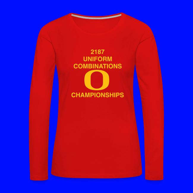 2187 UNIFORM COMBINATIONS O CHAMPIONSHIPS