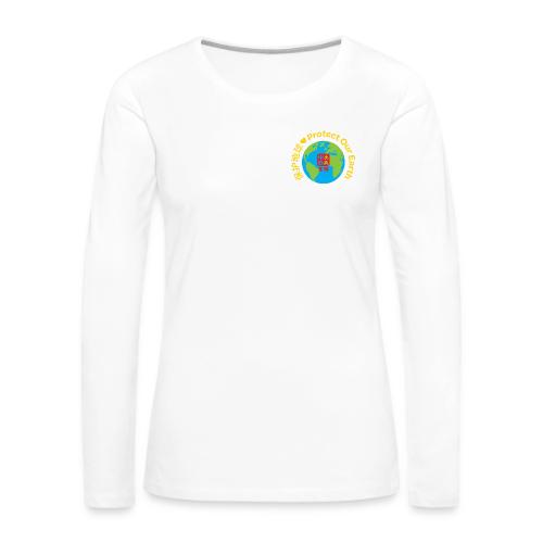 Earth Day Kindness Dragon Gold - Women's Premium Slim Fit Long Sleeve T-Shirt