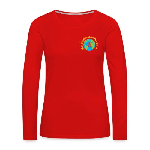 Earth Day Kindness Dragon Gold - Women's Premium Slim Fit Long Sleeve T-Shirt