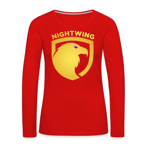Nightwing Gold Crest - Women's Premium Slim Fit Long Sleeve T-Shirt