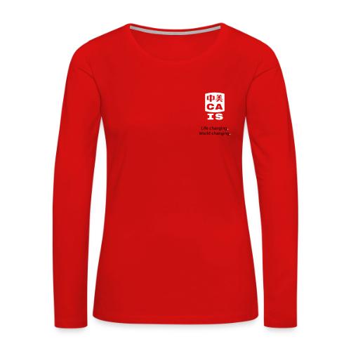 CAIS Life Changing Logo White/Black - Women's Premium Slim Fit Long Sleeve T-Shirt