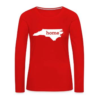 North Carolina Home - Women's Premium Slim Fit Long Sleeve T-Shirt - red - Front - Danielle (179cm)