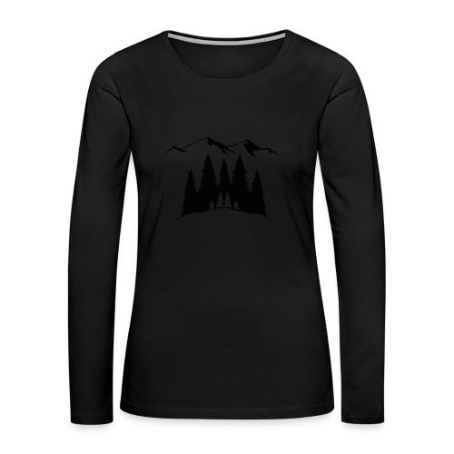 Mountains Trees - Women's Premium Slim Fit Long Sleeve T-Shirt