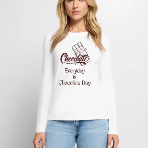 Chocolate Everyday - Women's Premium Slim Fit Long Sleeve T-Shirt
