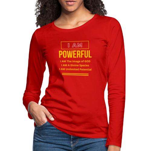 I AM Powerful (Dark Collection) - Women's Premium Slim Fit Long Sleeve T-Shirt