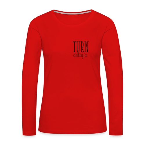Turn Clothing Co logo black small 3 - Women's Premium Slim Fit Long Sleeve T-Shirt