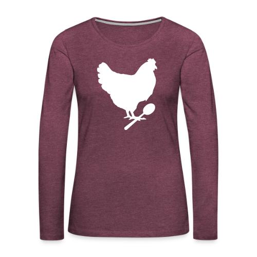 Cosmopolitan Cornbread Hen & Spoon Logo - Women's Premium Slim Fit Long Sleeve T-Shirt