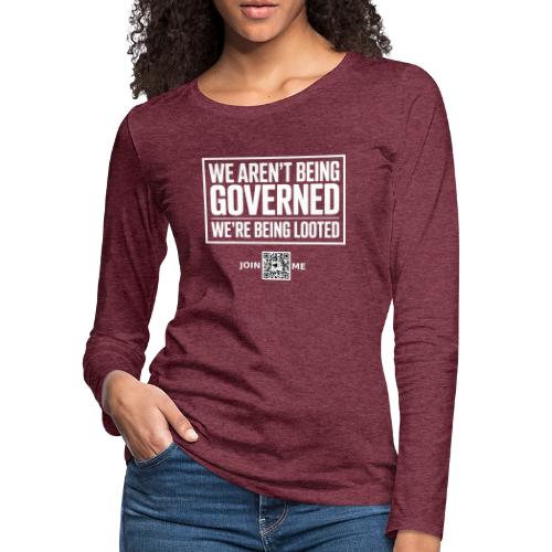 Looted (white, front-facing) - Women's Premium Slim Fit Long Sleeve T-Shirt