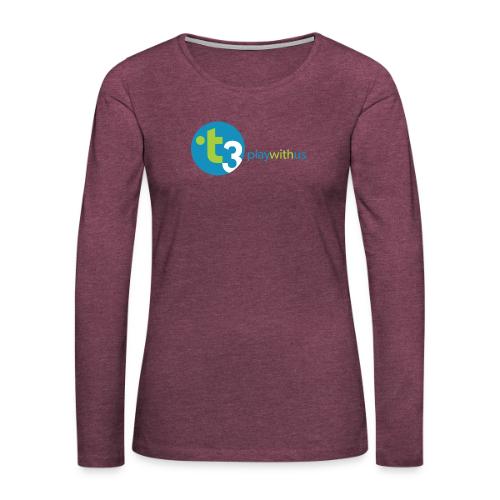 Play With Us (Tri-Color Logo) - Women's Premium Slim Fit Long Sleeve T-Shirt