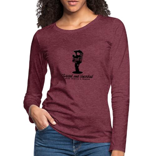 Twisted and Uncorked Original Logo, Dark - Women's Premium Slim Fit Long Sleeve T-Shirt