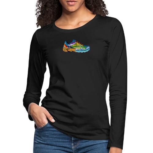 American Hiking x Abstract Hikes Apparel - Women's Premium Slim Fit Long Sleeve T-Shirt