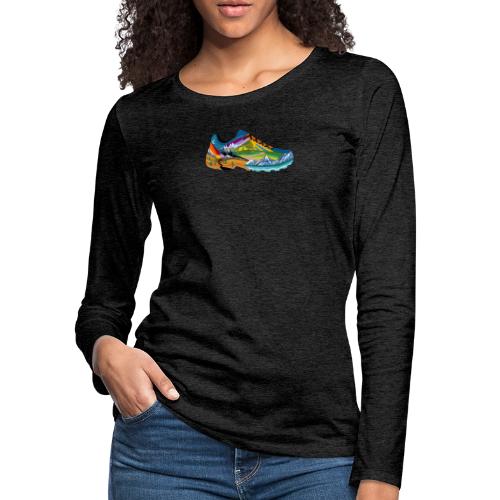 American Hiking x Abstract Hikes Apparel - Women's Premium Slim Fit Long Sleeve T-Shirt