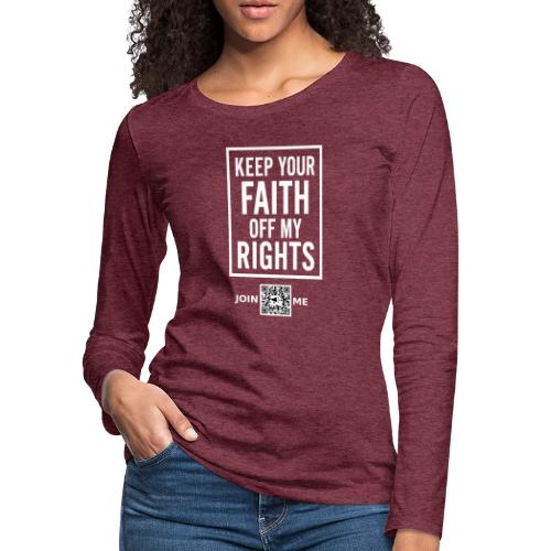 Faith Off (white, front-faicng) - Women's Premium Slim Fit Long Sleeve T-Shirt
