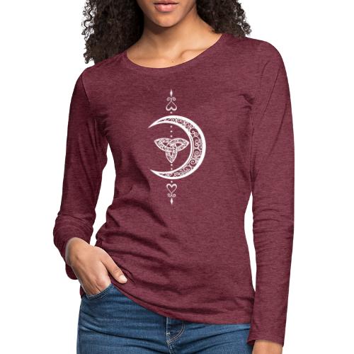 Celtic Trinity Moon - Women's Premium Slim Fit Long Sleeve T-Shirt