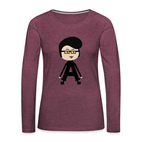 Alphabet Letter A - Extra Long Arms Anders - Women's Premium Slim Fit Long Sleeve T-Shirt