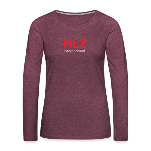 HL7 International Logo - Reverse - Women's Premium Slim Fit Long Sleeve T-Shirt