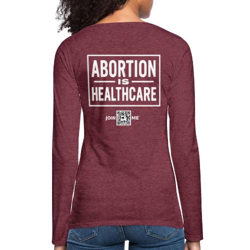 Abortion (white, back-facing) - Women's Premium Slim Fit Long Sleeve T-Shirt