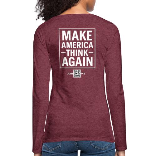 Think (white, back-facing) - Women's Premium Slim Fit Long Sleeve T-Shirt