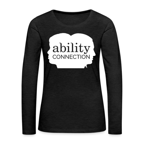 AbilityConnectionLogo White 7in - Women's Premium Slim Fit Long Sleeve T-Shirt