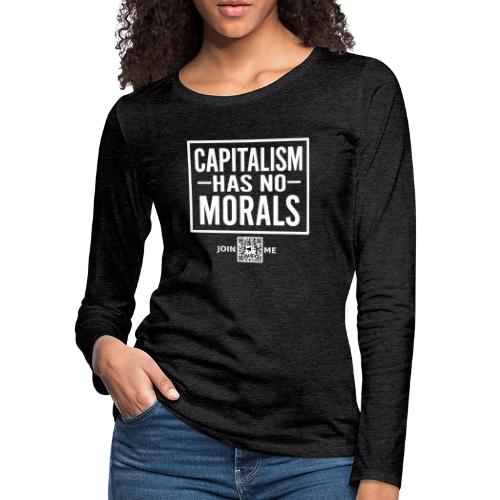 Capitalism (white, front-facing) - Women's Premium Slim Fit Long Sleeve T-Shirt