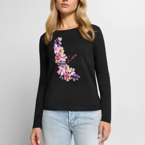 flowers - Women's Premium Slim Fit Long Sleeve T-Shirt