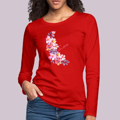 flowers - Women's Premium Slim Fit Long Sleeve T-Shirt