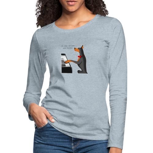On video call with your teacher - Women's Premium Slim Fit Long Sleeve T-Shirt