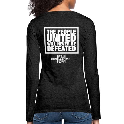 People United (white, back-facing) - Women's Premium Slim Fit Long Sleeve T-Shirt