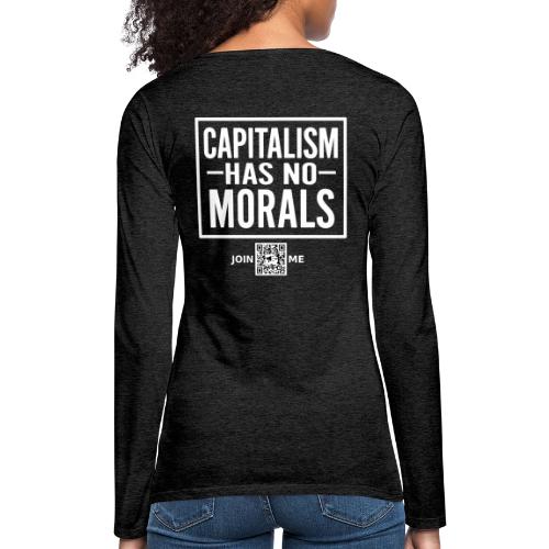 Capitalism (white, back-facing) - Women's Premium Slim Fit Long Sleeve T-Shirt