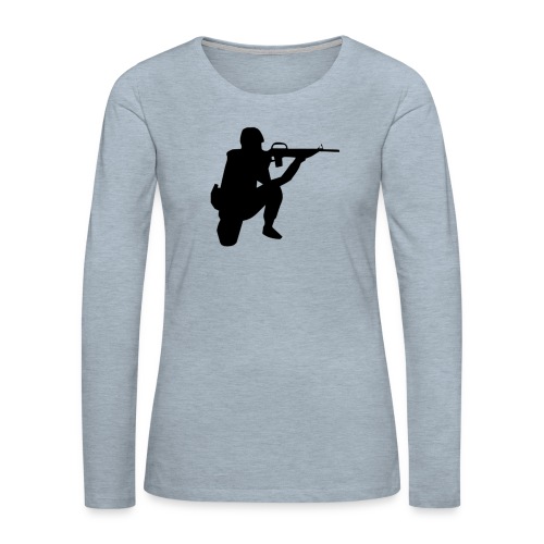 Infantry at ready for action. - Women's Premium Slim Fit Long Sleeve T-Shirt