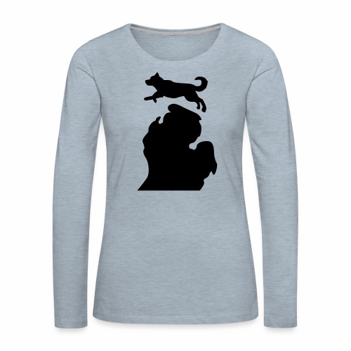 Bark Michigan Husky - Michigan Tech Colors - Women's Premium Slim Fit Long Sleeve T-Shirt