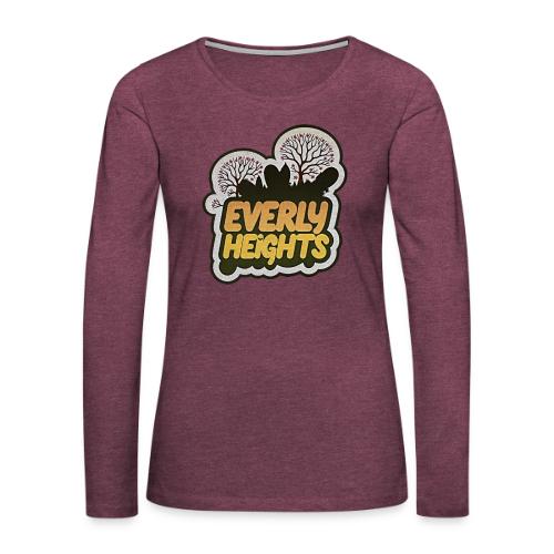 Everly Heights Sunburst Logo - Women's Premium Slim Fit Long Sleeve T-Shirt