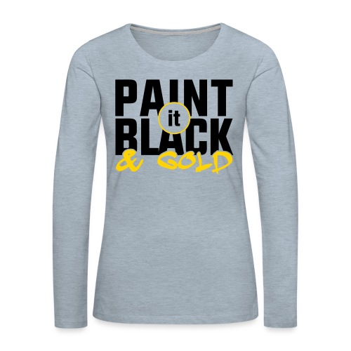 Black And Gold Women's T-Shirts - Women's Premium Slim Fit Long Sleeve T-Shirt
